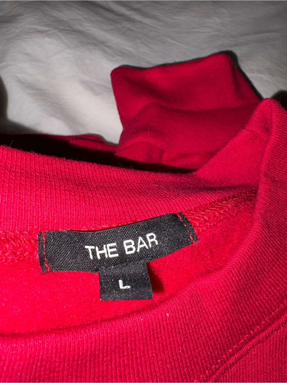 The Bar Red Oversized Graphic Sweatshirt with White Logo - Picture 4 of 4